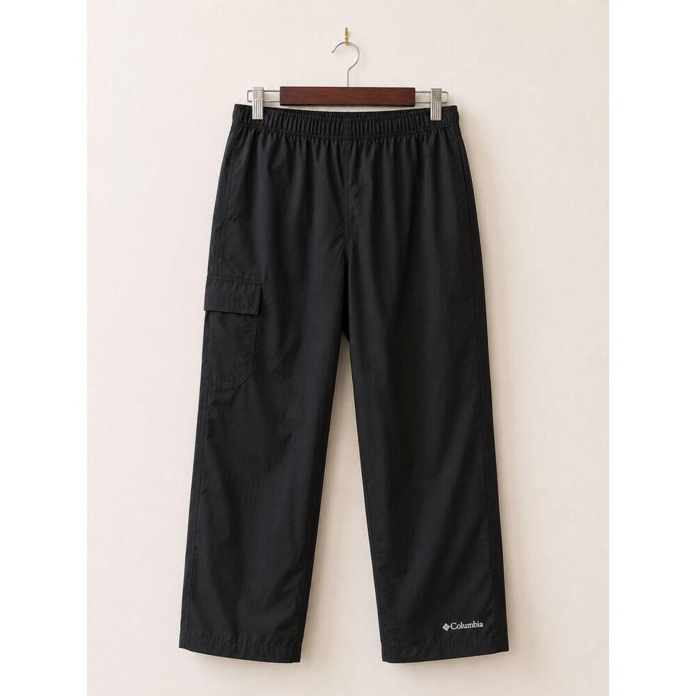 Columbia Kids Rain Pants Size Large Black Cargo Waterproof EUC
